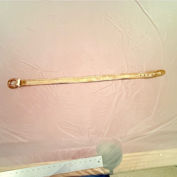 Vintage Anne Klein Brown Leather Gold Mesh 1.5” Belt Size Large - Picture 8 of 8